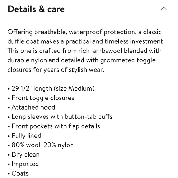 Pendleton Roslyn Waterproof Lambswool Blend Hooded Toggle Coat - Like New Size M - Picture 8 of 9